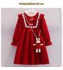 Girls' Red Princess Dress for Autumn/Winter - Christmas & Chinese New Year