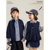 Yoyou Girls' Retro Plaid Vest & Shirt Set