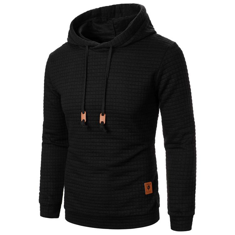 Men’s European & American Jacquard Knit Hooded Sports Top - Autumn/Winter