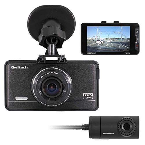 

OWLTECH Видеорегистратор с передней и задней камерами 1080P Full HD с GPS 2,19 мегапикселя Объектив F1.8 Меры противодействия светодиодным помехам (Совместим с обоими Ea