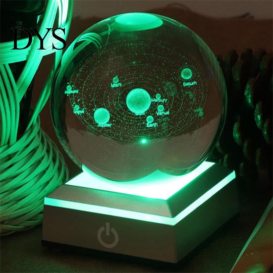 Lamp Base 1 Set Light 6 Lights Modes Touch Switch Simple Operation Table Crystal Ball Display with Concave Surface Home Decor Crafts Show Stand