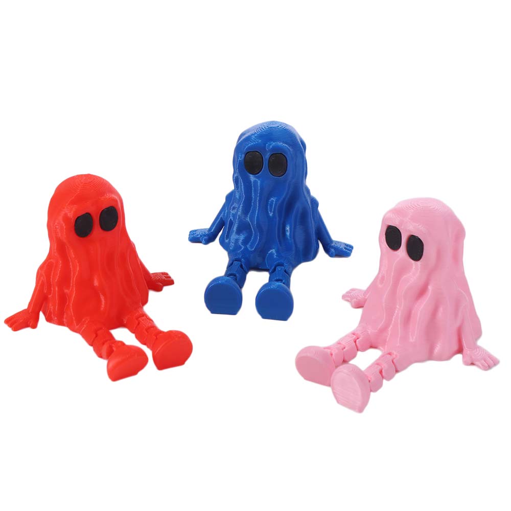 Hand-Painted Ghost Joint Figurines PLA Ghost Fidget Toys 3D Printed Ghost Ornament  Car Room Decor