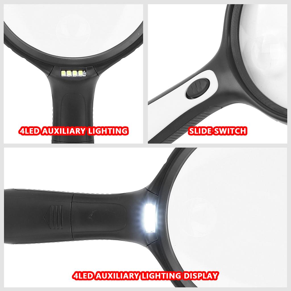 Magnifying Glass LED Illuminated Magnifier Handheld Reading Magnifying Glass for Elderly