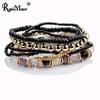 2018  Fashion Jewelry Bohemian Multilayer Beads Bracelets & Bangles for Women Elastic Strand Bracelets Woman