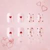 24 Pcs Short False Nail Love Heart Full Cover Stick on Nail Valentines Day Artificial Nail Press On Nail for Women