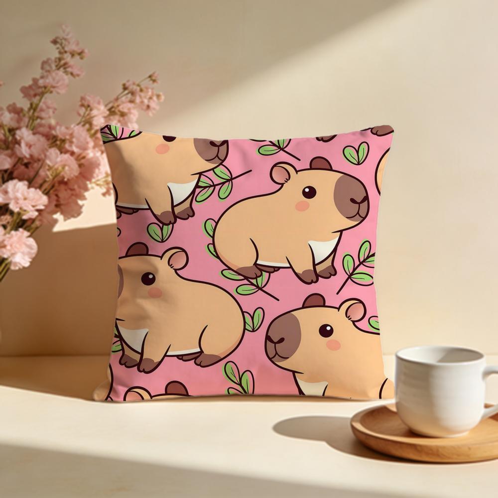 Chill Capybara Cushion Cover Soft Pillow Cases for Home Bedroom Living Room Sofa