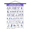 Chair Yoga Wall Chart, Canvas Poster with Hanging Rod And Rope, Chair Yoga Chart for Seniors Beginners Home Stretching Mobility Guide