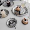 Plateau de service en acier inoxydable argenté Finition miroir Plateau décoratif Nouveau plat à snacks Table basse