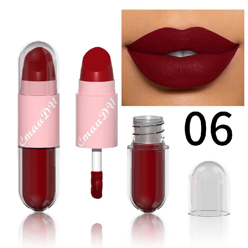 Double Head Matte Lipstick Lip Gloss Red Lipstick Waterproof Long Lasting For Halloween Masquerade COSPLAY Party Makeup Valentine's Day Gifts