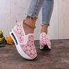 2025 Summer Women's Shoes New Design Lace Mesh Inner Height Boosting Shoes Casual Set Feet High Heels Women's Single Shoes