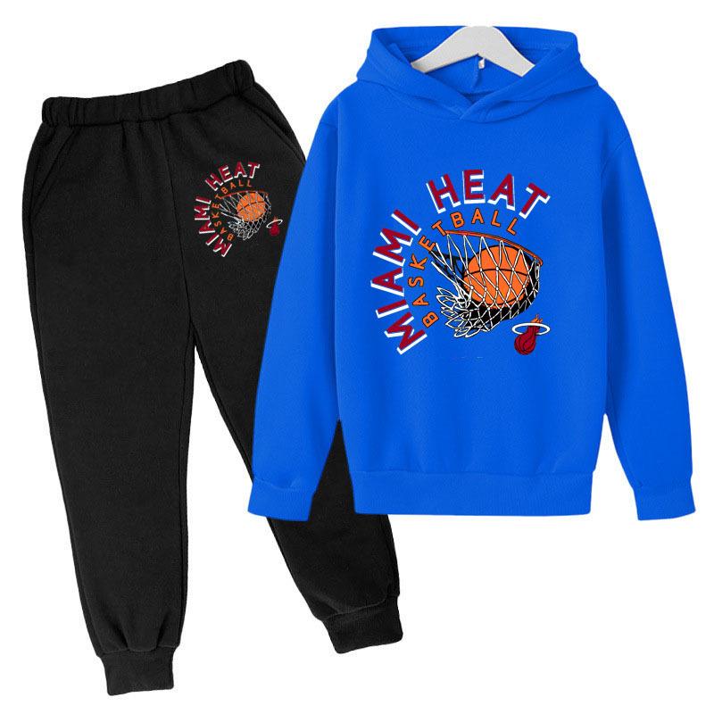 

Winter Warm Comfortable Outerwear Set Fashionable Casual Hoodie Basketball Framed Printed Children s Set 160cm синий