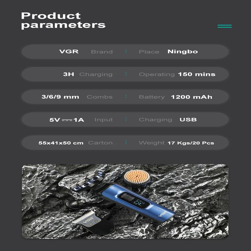 High-quality Reciprocating  Multi-blade Floating Electric Shaver Household Digital Display  Waterproof Four-in-one Men's Care Set Razor