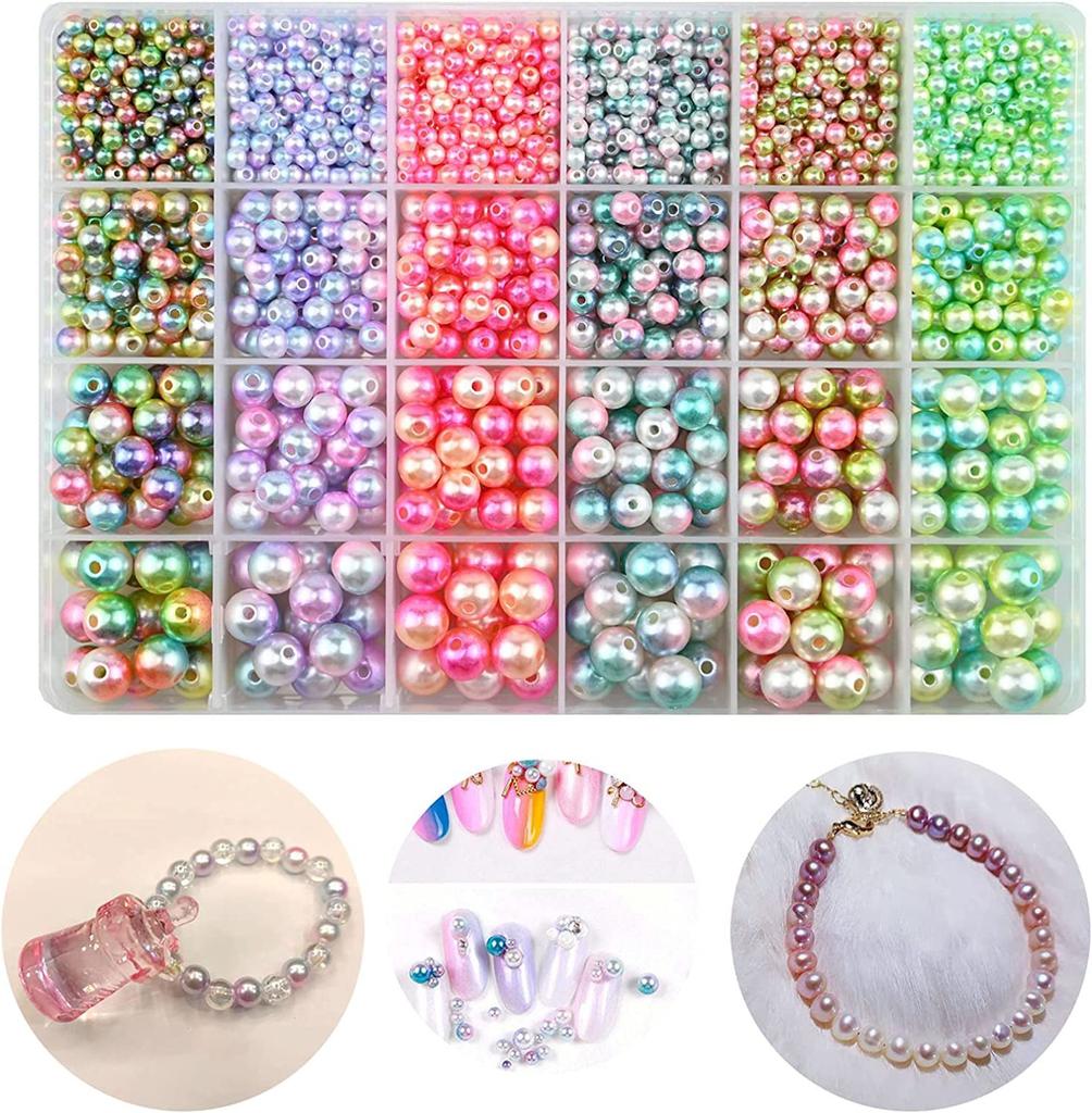 Random Color Pearl DIY Beads Set Can Be Used To Make Hand String Necklace Mobile Phone Chain Jewelry Making Kit