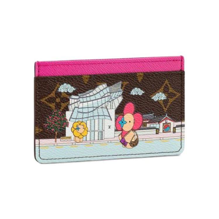 

Louis Vuitton Limited Edition Card Holder Monogram Graffiti Coated Canvas Women Card Holder Brown M81729 Box(Basic Set+Box)