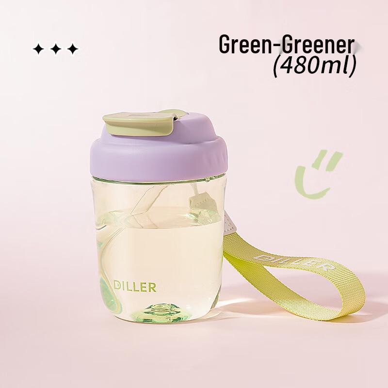 Diller Portable Straw Sports Water Bottle