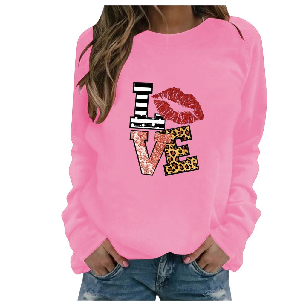 Женский модный пуловер с длинными рукавами и принтом ко Дню святого Валентина