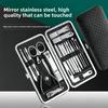8/19/21Pcs Manicure Pedicure Set Stainless Steel Nail Clipper Cutter Kit Professional Nail File Scissors Ear Pick With Case