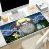 Moonlit Totoro Adventure Large Gaming Mouse Pad Nonslip Rubber Base Waterproof Desk Mat For Office Pc Laptop