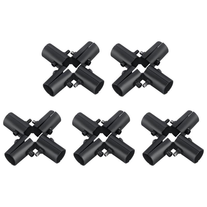 5pcs Rustproof Stainless Steel Pipes Fittings for Drying Racks Tube Connectors