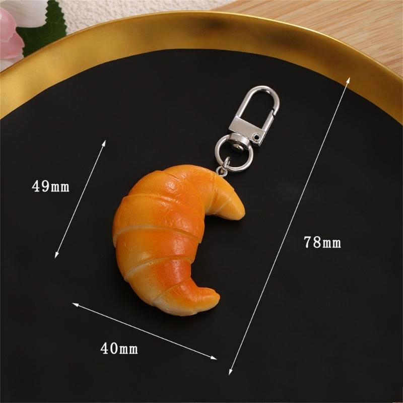 Adorable Mini Bread Keychain Cute Realistic Food Toy Charm Bread Key Holder For Keys Bags Backpacks And DIY Crafts