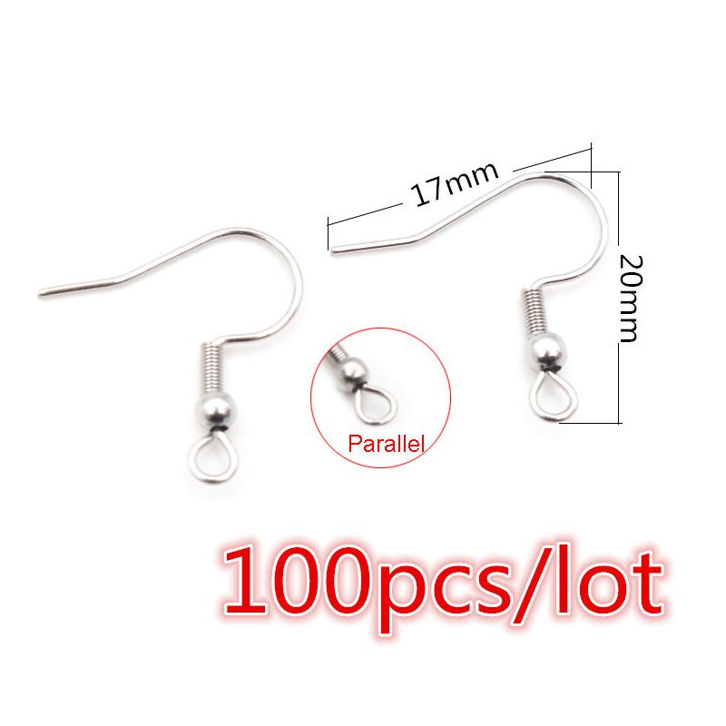 30-100pcs Stainless Steel DIY Earrings Hooks Clasp Findings Handmade Jewelry Making Accessories Earwire Accessories Steel Gold