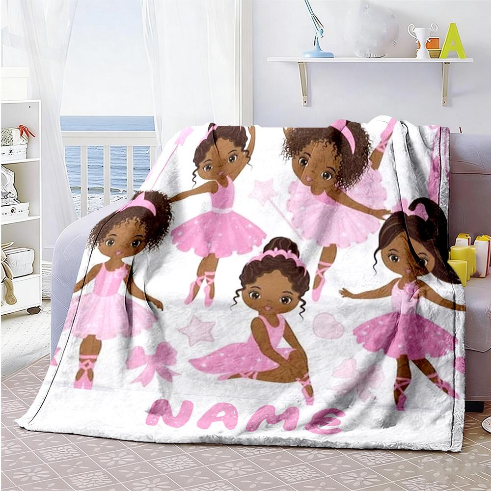 Girl Who Loves Dancing555 Personalized Name Blanket Multi-purpose Customizable Blanket Ultra-Soft Great for Nap Home Decor Office Couch
