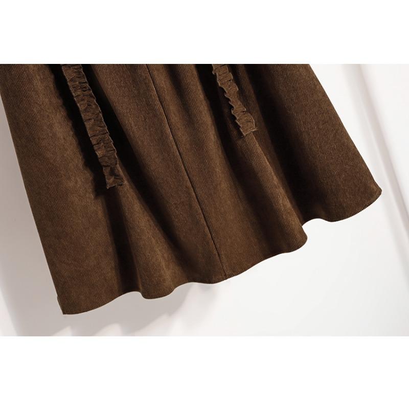 DIMANAF 2025 Autumn Plus Size Long Women Skirts Lace Elastic Waist Oversize Elegant High Waist Skirts A-Line