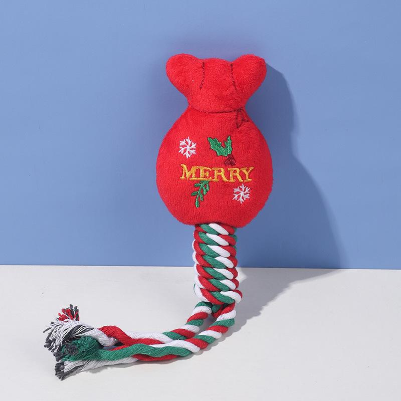 

Товары для домашних животных на Рождество Игрушки для грызения Прорезывание зубов и чистка Веревки Узловатые хлопковые веревочные игрушки Развлечение для собак и интерактивные игрушки Christmas present