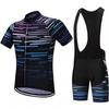 Mens Cycling Jersey Bib Shorts Set Breathable Quick-Dry Bike Outfit Road Mountain Riding