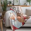 Santa Claus Throw Blanket Christmas Deer Pattern Cozy Fleece Bedding Festive Holiday Gift Home Decor Reindeer Navidad Holiday Se