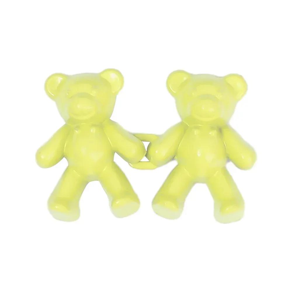 1/5pairs Colorful Bear Buckles Women Men Adjustable Jeans Pants Pins for Loose Jean Fit Tighten Waist Closing Reduce Snap Button