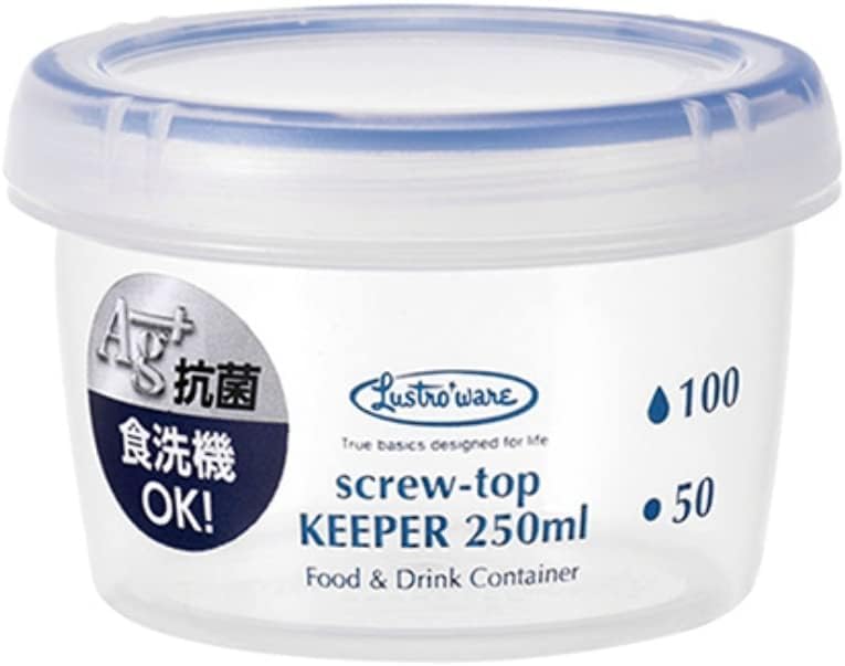 Iwasaki Kogyo Lustroware Shallow Set of Strong Ag Microwave and Dishwasher with Measurement Diameter x Height 6cm Screw-Top Keeper, 250ml, Type, 2,