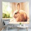 Cute Farm Rabbit Tapestry Grey Rabbit Tapestry Creative Style Tapestry Art Wall Hanging Home Living Room Bedroom Dorm Tapestries