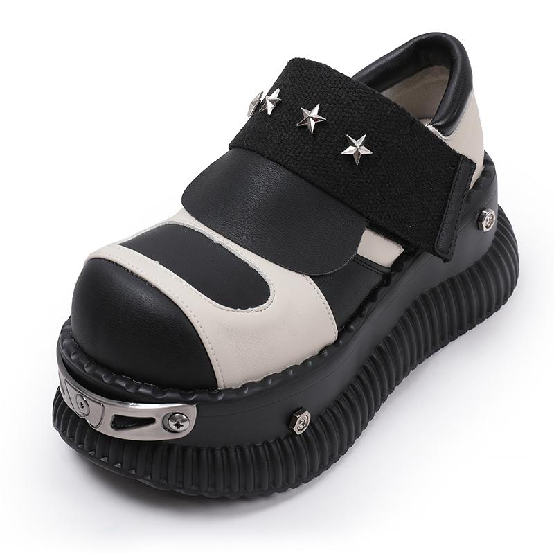 Thick Bottom Increased Big Head Muffin Bottom Shoes Cool Punk Small Casual Pumps Women