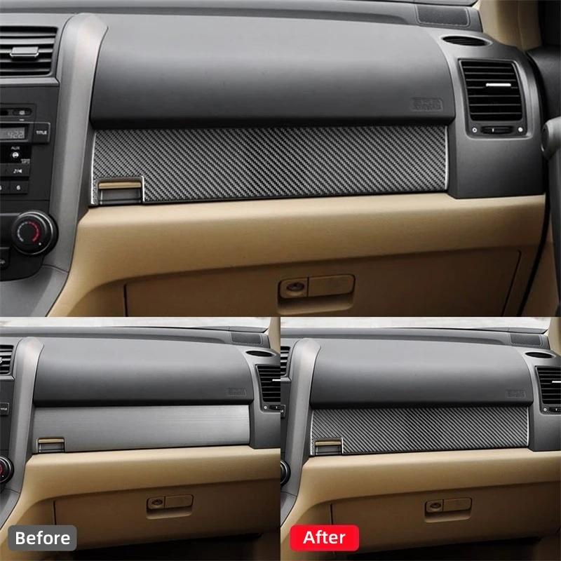 Carbon Fiber Car Co-pilot Dashboard Panel Trim Strip Decor Cover for Honda CRV 2007 2008 2009 2010 2011 Interior Accessories