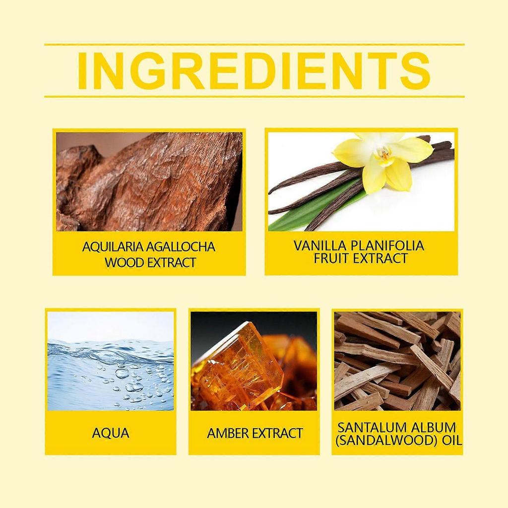 Roxelis Agarwood Luxury Eau De Parfum Long-Lasting Agarwood Fragrance Charming Date Notes Fresh Perfume Spray