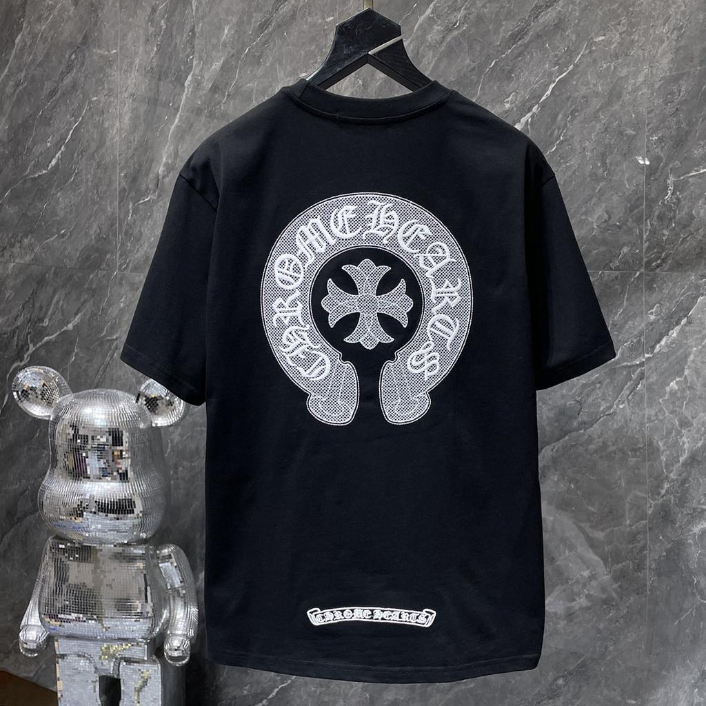 GZ-8926 CHROME HEARTS 2025 Summer New High Quality Cotton Round Neck Loose Large Size Men's and Women's T-shirt Couple T-shirt