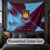 Custom Name Text Tapestry,West Ham United Football Decorative Wall Hanging, Background Tapestry For Home Bedroom
