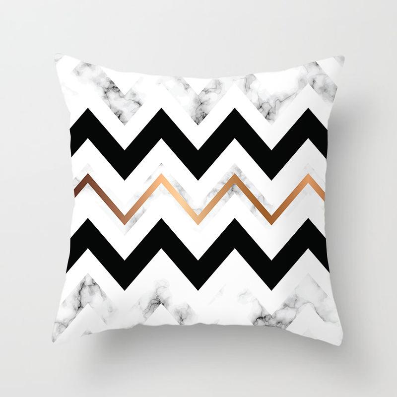 Home Decor Geometric Marble Print Sofa Cushion Decorative Pillowcase Polyester Square Throw Pillow Funda De Almohada