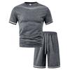 Summer Men's Fashion Loose Suit Short Sleeve Sports Casual Round Neck Two-piece Set Conjuntos Hombre