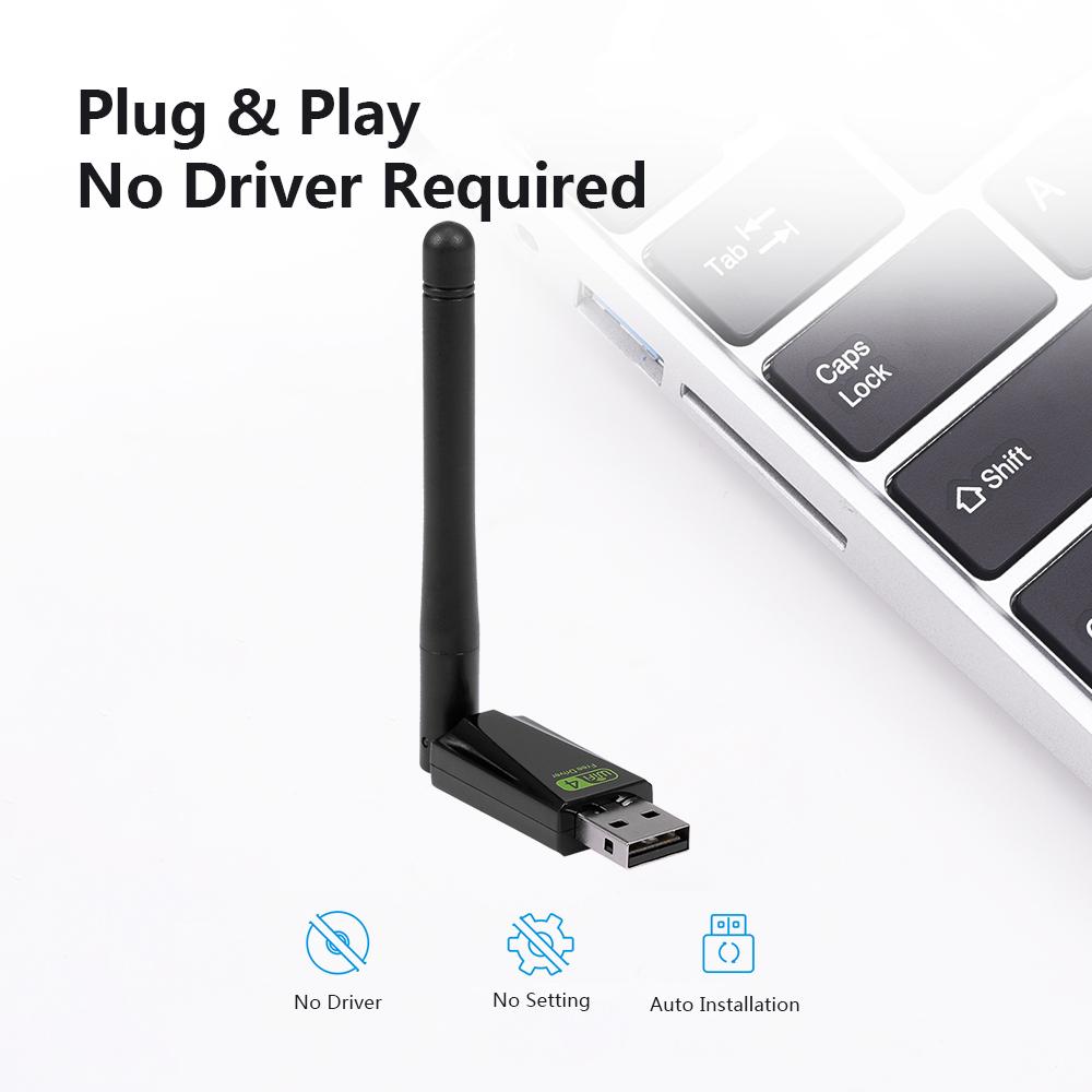 USB Wifi Router Adapter Driver-free Network LAN Card Plug & Play With Rotatable Antenna for windows