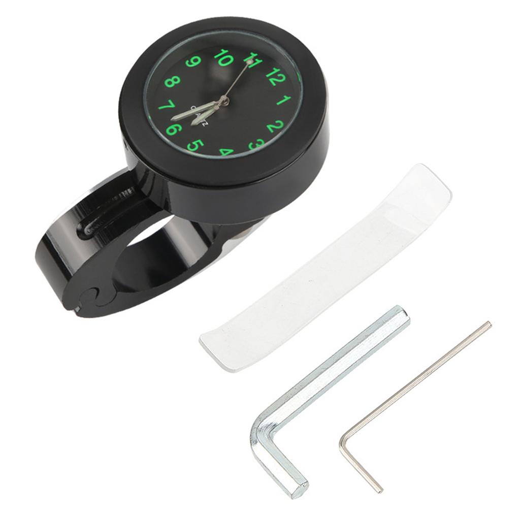Motorcycle Handlebar Clock For 7/8" To 1" Handlebars, Billet Aluminum Waterproof Shock-absorbing Handlebar Clock Watch, Luminous Design, Universal Acc