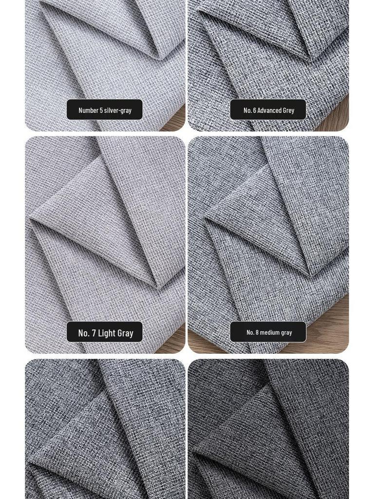 All-Polyester Solid Color Linen-Like Sofa Fabric with Soft Bag Process - Composite Flocking Fine Linen Canvas