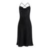 Women’s Long Solid Color Sleeveless Backless Cami Nightgown Casual Sexy Slit Nightdress