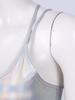 Women Shiny Metallic Strappy Back Open Back Removable Pads Gym Yoga Workout Bras Vest Tops