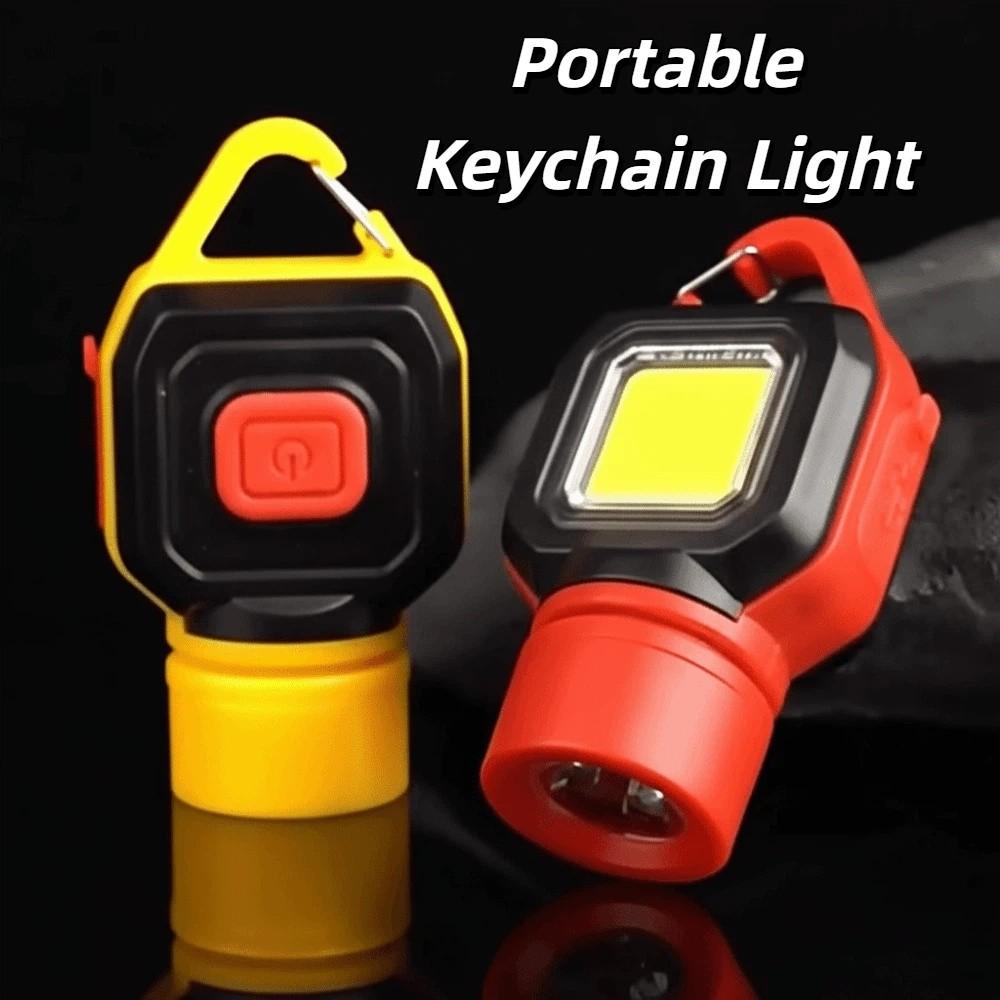 Rechargeable Outdoor Flashlight Keychain Bright LED Mini Light Keychain Camping