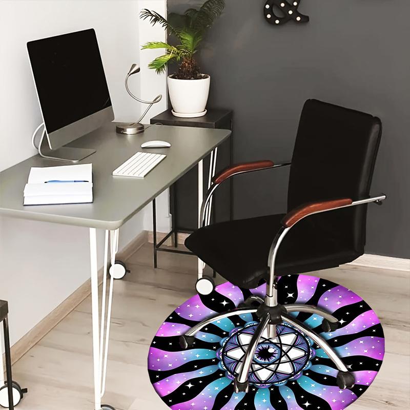 1pc Psychedelic Eye Mandala Round Carpet, Made of Polyester,Perfect for Decorating Office Chairs, Living Rooms,Vibrant Decorative Rug