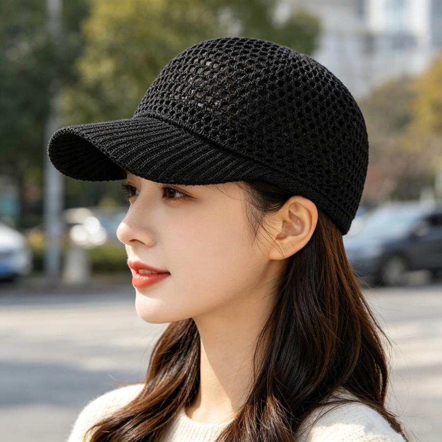 Summer Hollow-Out Breathable Mesh Baseball Cap, Unisex Lightweight Quick-Dry Sun Protection Hat for Outdoor Running, Casual, Cycling