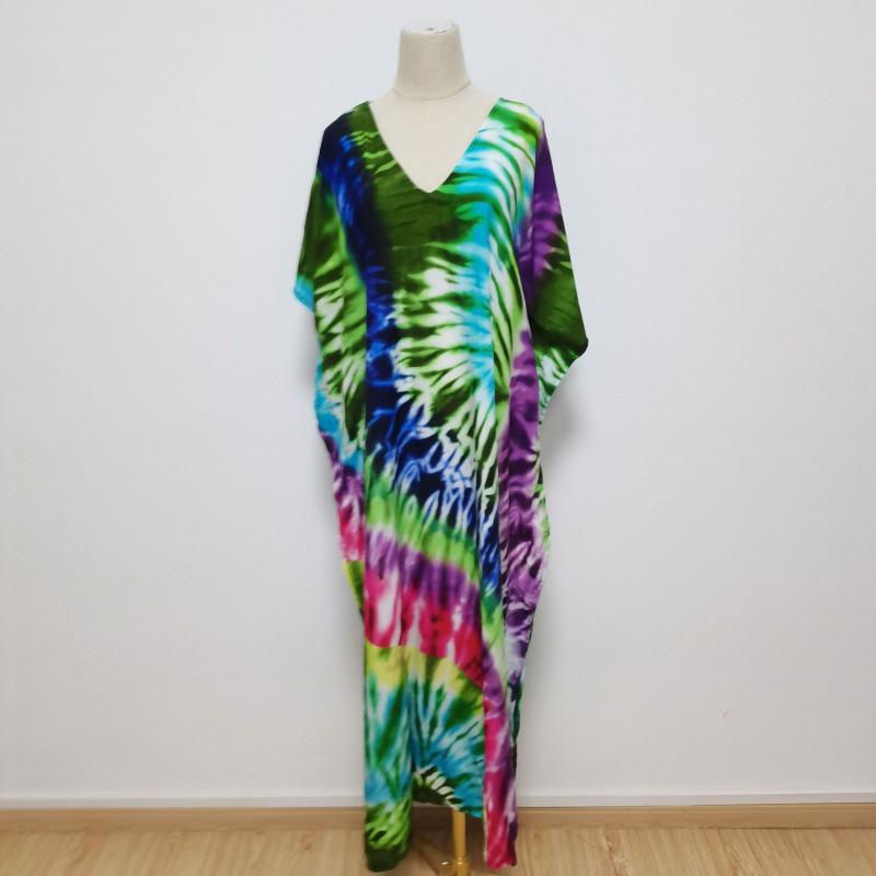 2022 European & American Beach Cover-up: Printed Long Robe & Bikini Sun Protection Dress