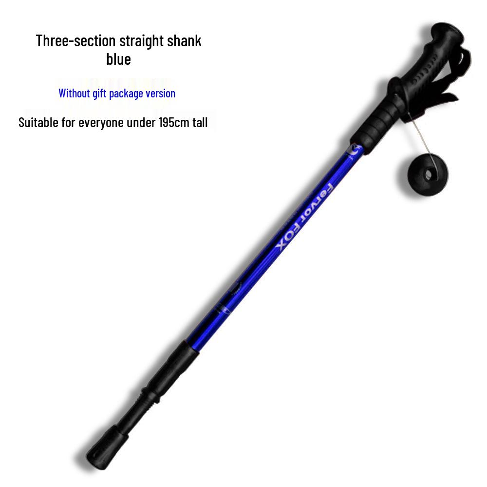 Telescopic Aluminum Alloy Shock-Absorbing Ultra-Light Adjustable Elderly Walking Cane with Straight and Curved Handle Options